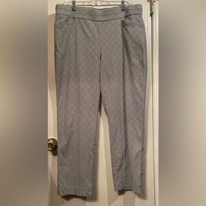 *Valerie Stevens Gray Geometric Pants